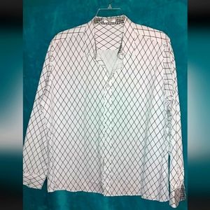 Tinkwell NWOT Diamond Print Button Up, Men's XL, Long Sleeve Preppy Classic